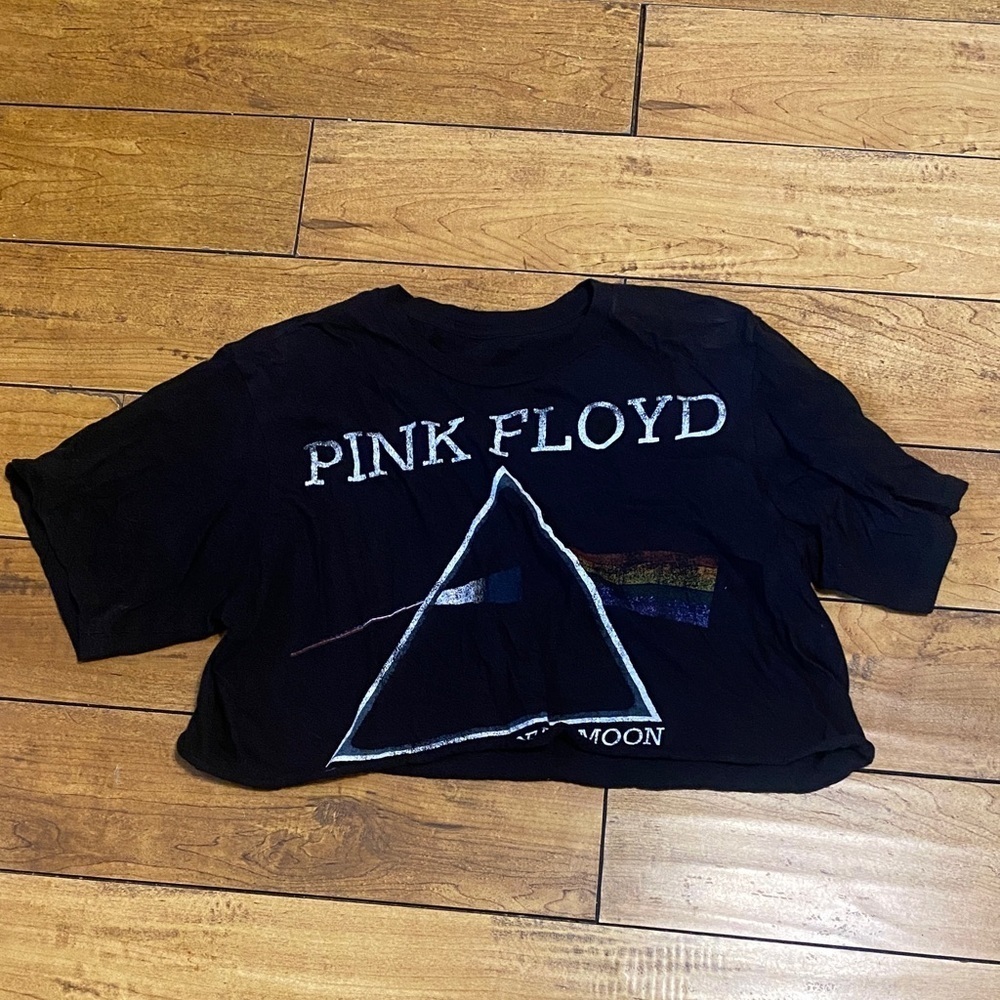 Pink Floyd Dark Side crop top Tee - Black - Picture 2 of 4